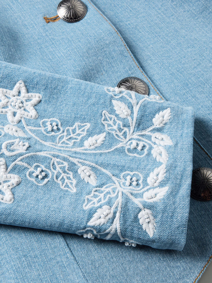 QUEEN OF THE RODEO BEADED DENIM JACKET - Schaefer Outfitter