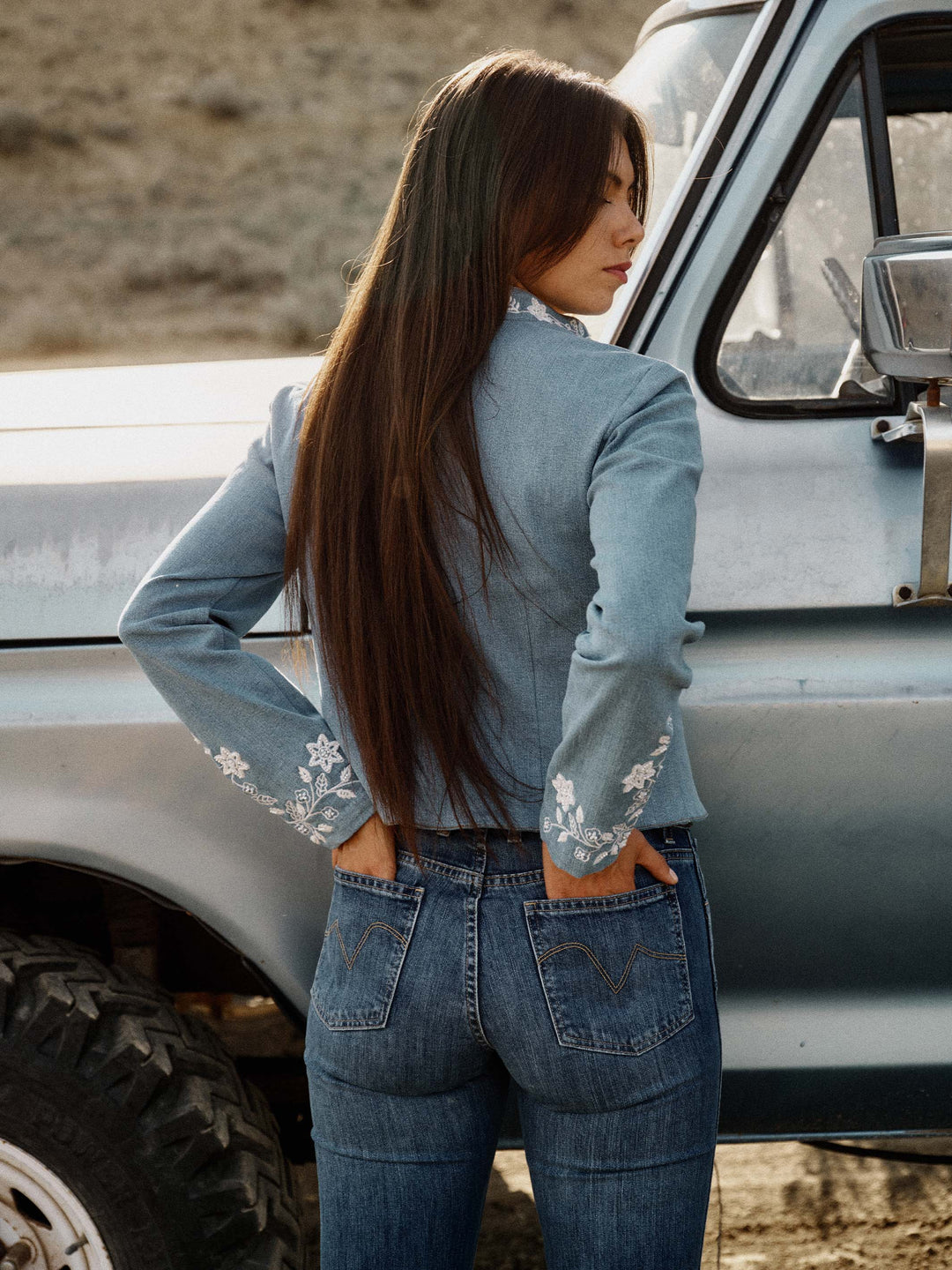 QUEEN OF THE RODEO BEADED DENIM JACKET - Schaefer Outfitter